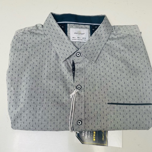 Gray Casual Button Down Shirt with Crisp Finish - Picture 11 of 16